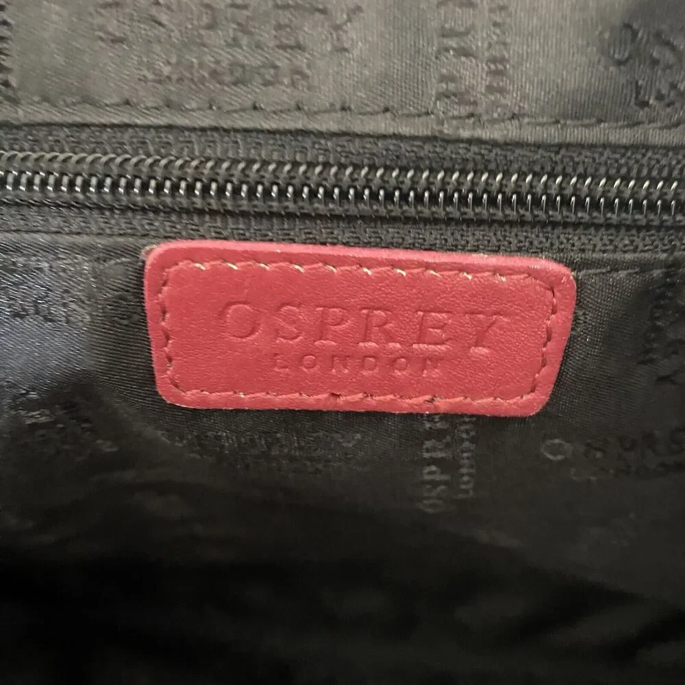 Osprey London Red Genuine Leather Quilted Laptop/Travel Bag